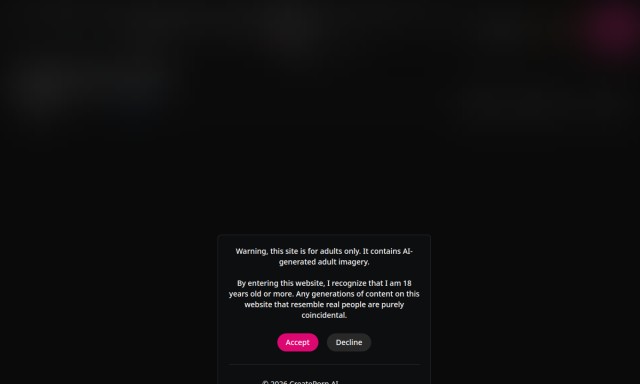 CreatePorn homepage preview